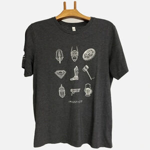 Bella Canvas Injustice 2‎ Graphic T-Shirt Size XL Gray White